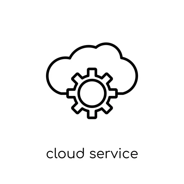Icono Servicio Nube Icono Moderno Moderno Servicio Nube Vectorial Lineal — Vector de stock