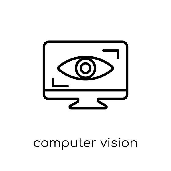 Computer Vision Icon Trendy Modern Flat Linear Vector Computer Vision — Stock Vector