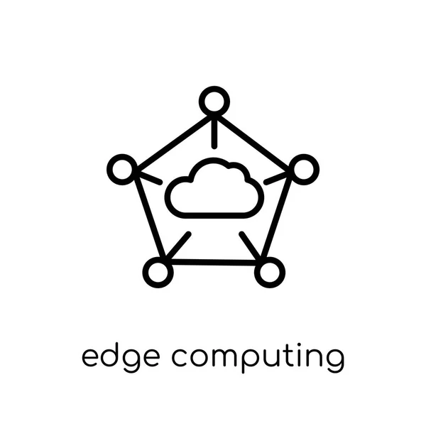 Borde Computación Icono Icono Moderno Moderno Computación Borde Vectorial Lineal — Archivo Imágenes Vectoriales