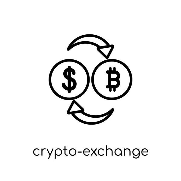 Crypto Exchange Ikonen Trendiga Moderna Platt Linjär Vektor Crypto Exchange — Stock vektor