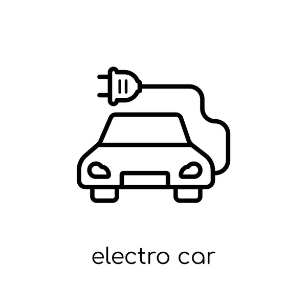 Elektroauto Ikone Trendige Moderne Flache Lineare Vektor Elektro Auto Symbol — Stockvektor