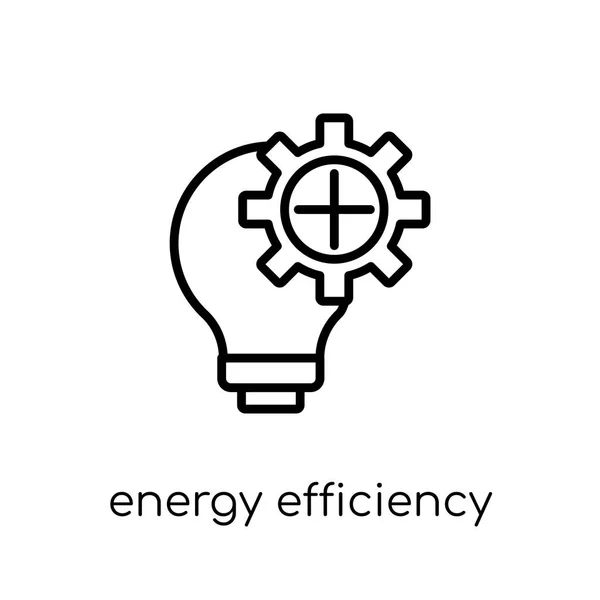 Energieffektivitet Ikonen Trendiga Moderna Platt Linjär Vektor Energieffektivitet Ikonen Vit — Stock vektor