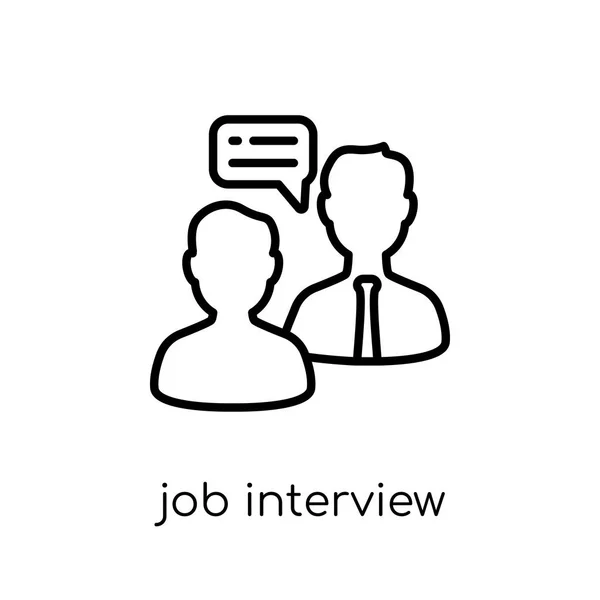 Job Interview Pictogram Trendy Modern Plat Lineaire Vector Sollicitatiegesprek Pictogram — Stockvector