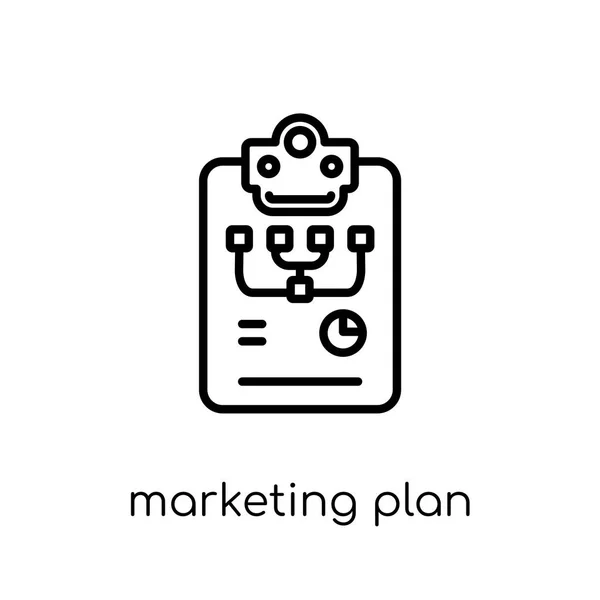 Ícone Plano Marketing Ícone Plano Marketing Vetorial Linear Plano Moderno —  Vetores de Stock