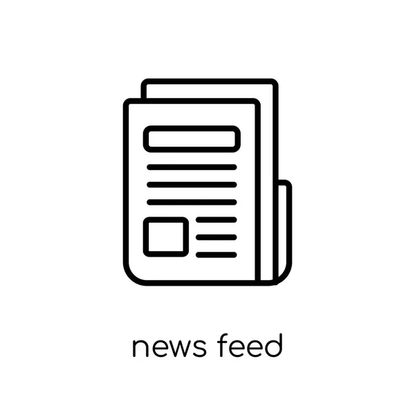 Nieuws Feed Pictogram Trendy Modern Plat Lineaire Vector Nieuws Feed — Stockvector