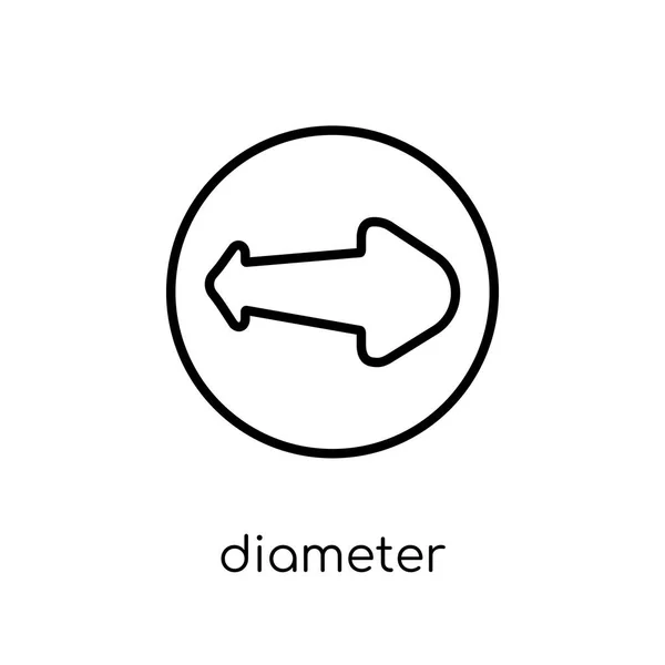 Піктограма Діаметра Модна Сучасна Піктограма Плоского Лінійного Векторного Діаметру Білому — стоковий вектор