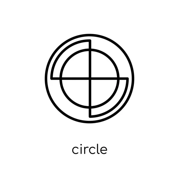 Circle Icon Trendy Modern Flat Linear Vector Circle Icon White — Stock Vector