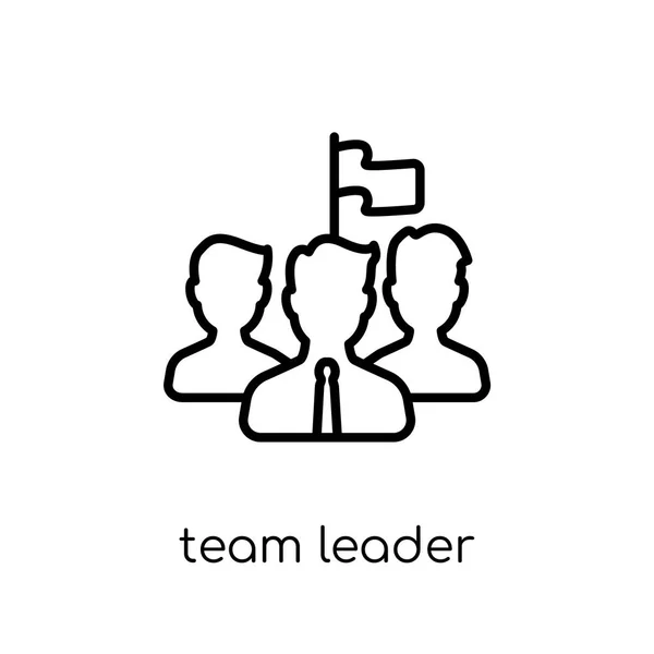 Teamleader Ikone Trendige Moderne Flache Lineare Vektor Teamleiter Symbol Auf — Stockvektor