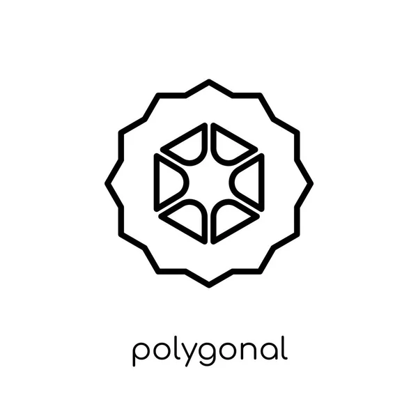 Icono Hexagonal Poligonal Moderno Moderno Vector Lineal Plano Icono Hexagonal — Vector de stock