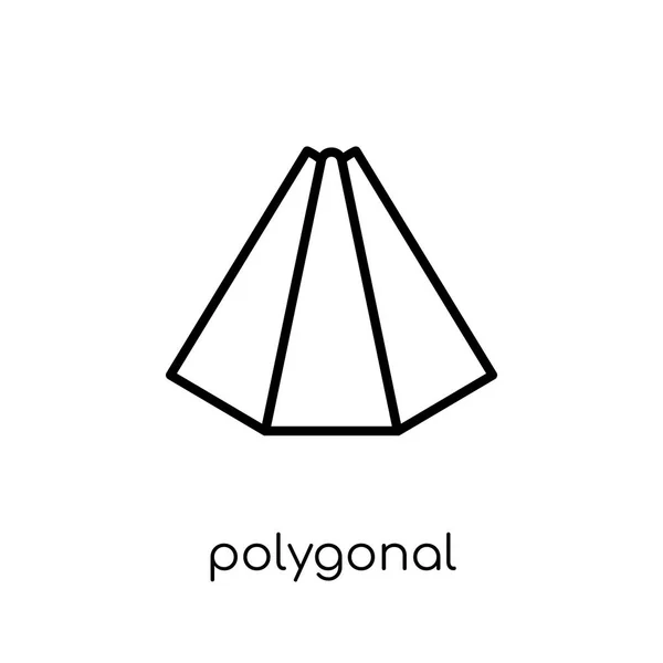 Pirámide Poligonal Triángulos Icono Moderno Moderno Vector Lineal Plano Pirámide — Vector de stock