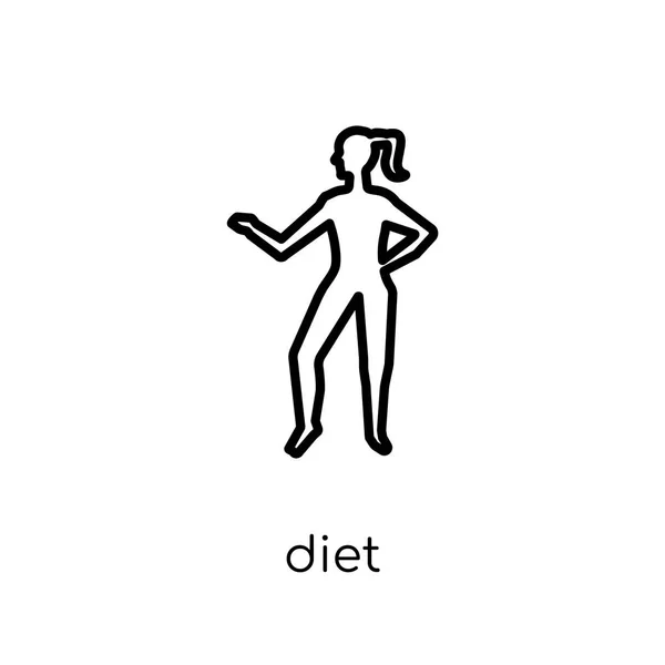 Icono Dieta Moderno Moderno Vector Lineal Plano Icono Dieta Fondo — Vector de stock