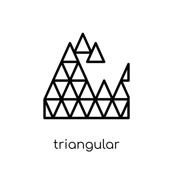 Triangular Shapes Forming Waves Icon Trendy Modern Flat Linear Vector — Stock Vector