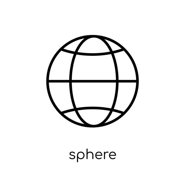 Sphere Icon Trendy Modern Flat Linear Vector Sphere Icon White — Stock Vector