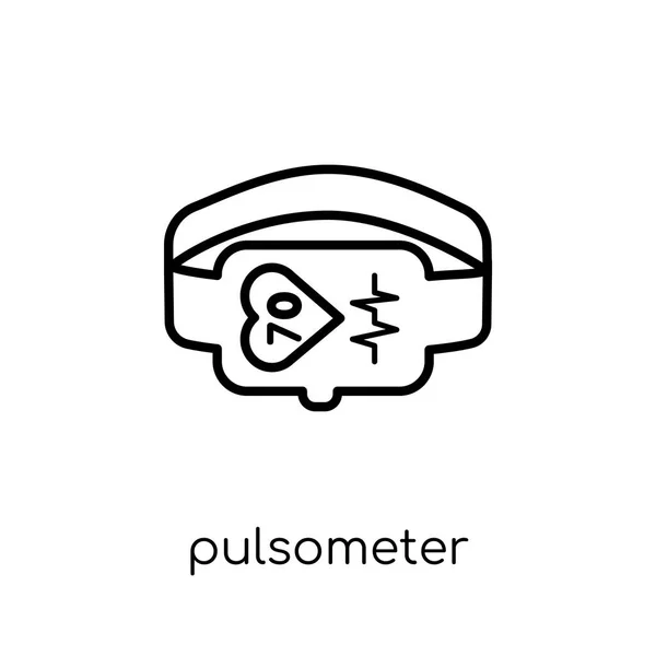 Pulsometer 아이콘입니다 트렌디한 체육관에서에서 배경에 Pulsometer 아이콘 컬렉션 가능한 스트로크 — 스톡 벡터