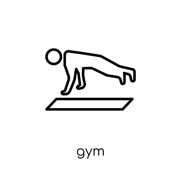 Gym Icon Trendy Modern Flat Linear Vector Gym Icon White — Stock Vector