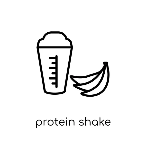 단백질 쉐이크 아이콘입니다 단백질 체육관 컬렉션 가능한 스트로크 일러스트 션에서에서 — 스톡 벡터