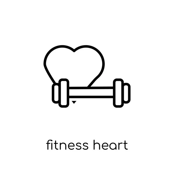 Fitness Kalp Simgesi Modaya Uygun Modern Düz Doğrusal Fitness Kalp — Stok Vektör