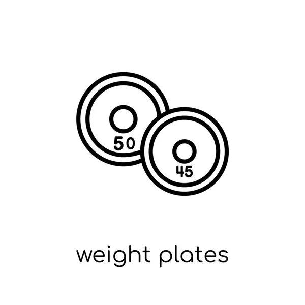 Gewicht Platen Pictogram Trendy Modern Plat Lineaire Vector Gewicht Platen — Stockvector