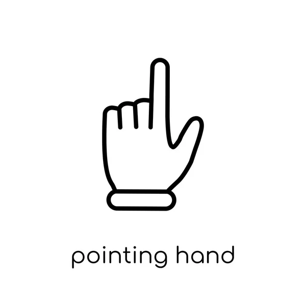 Zeigende Hand Icon Trendige Moderne Flache Lineare Vektor Zeigen Hand — Stockvektor