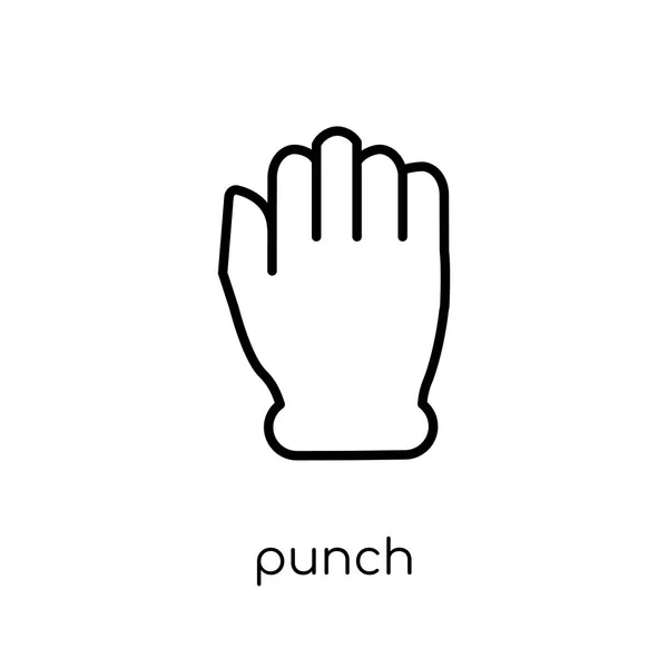 Ikona Punch Modny Nowoczesny Liniowych Płaskich Wektor Punch Ikona Białym — Wektor stockowy