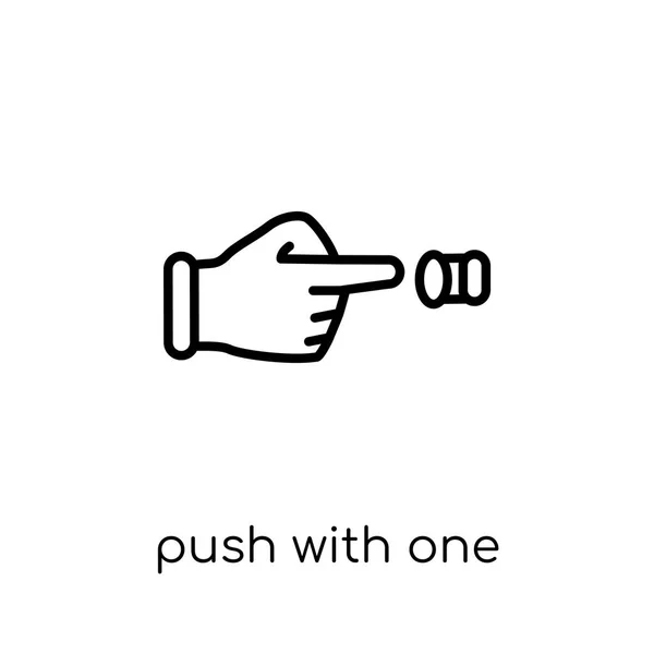 Push One Finger Slide Icon Trendy Modern Flat Linear Vector — Stock Vector