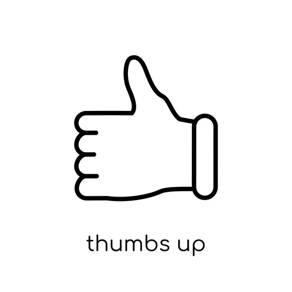 Thumbs Icon Trendy Modern Flat Linear Vector Thumbs Icon White — Stock Vector