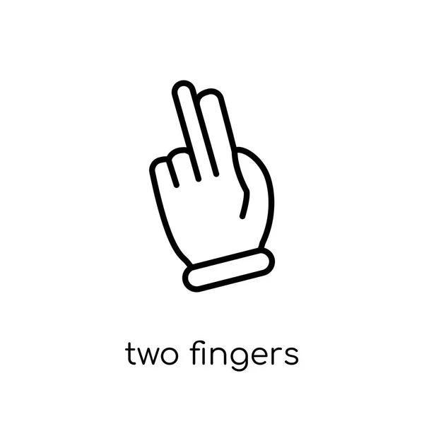 Two Fingers Icon Trendy Modern Flat Linear Vector Two Fingers — Stock Vector