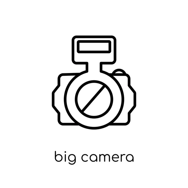 Big Camera Icon Trendy Modern Flat Linear Vector Big Camera — Stock Vector