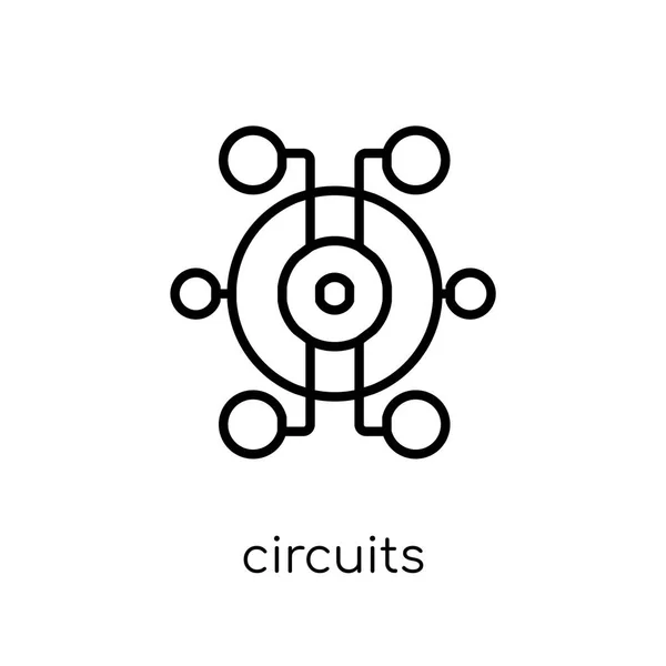 回路のアイコン 細い線ハードウェア コレクション 編集可能なアウトラインのストロークのベクトル図から白い背景のトレンディなモダンなフラット線形ベクトル回路アイコン — ストックベクタ
