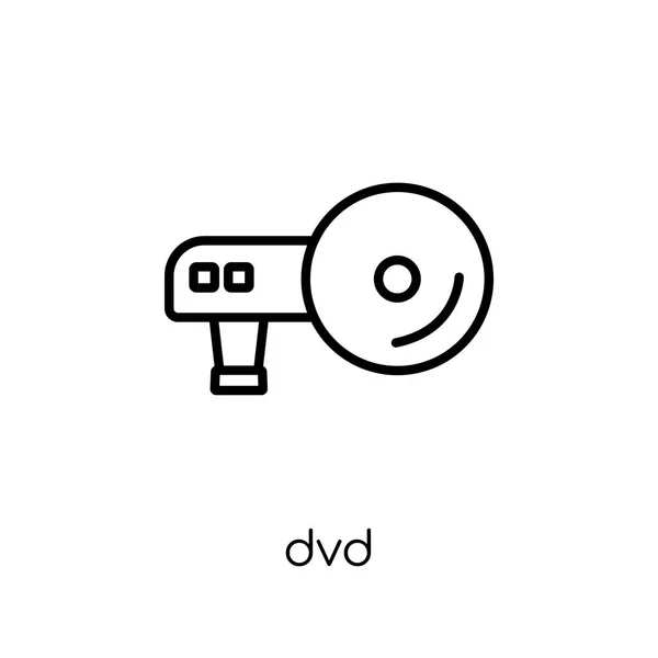 Icono Dvd Icono Moderno Moderno Dvd Vector Lineal Plano Fondo — Vector de stock