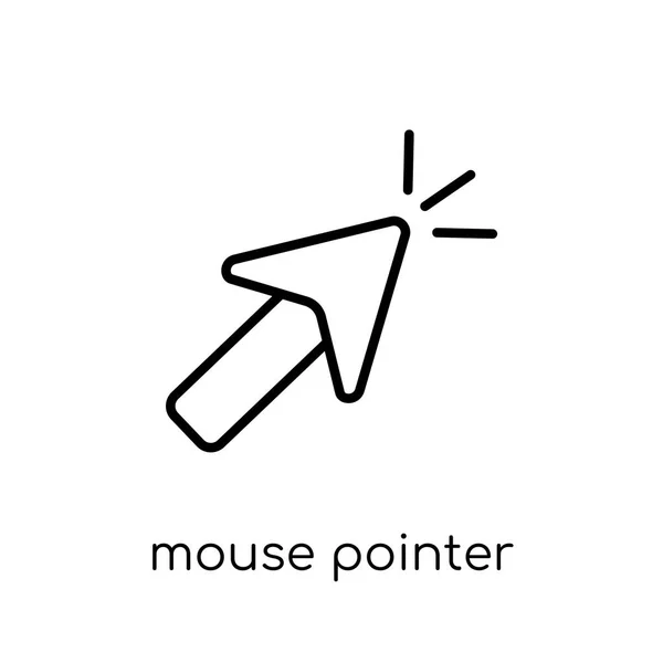マウス ポインターのアイコン トレンディなモダンなフラット線形ベクトル細い線ハードウェア コレクション 編集可能なアウトラインのストロークのベクトル図から白い背景の上マウス ポインター アイコン — ストックベクタ