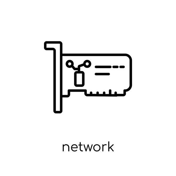 Network Interface Card Icon Trendy Modern Flat Linear Vector Network — Stock Vector