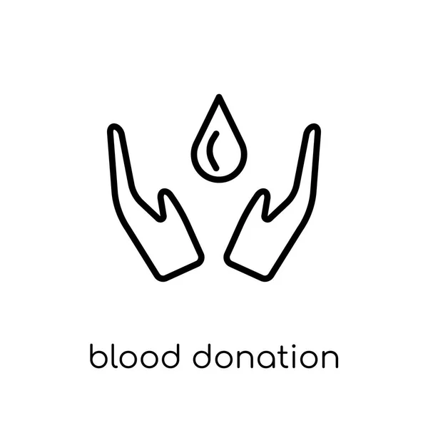 Blood Donation Icon Trendy Modern Flat Linear Vector Blood Donation — Stock Vector