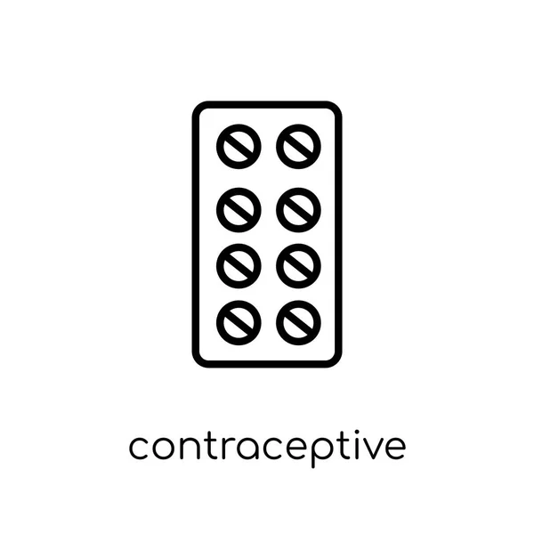 Tabletki Antykoncepcyjne Ikona Modny Nowoczesny Liniowych Płaskich Wektor Tabletki Antykoncepcyjne — Wektor stockowy