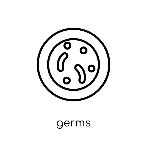 Germs Icon Trendy Modern Flat Linear Vector Germs Icon White — Stock Vector