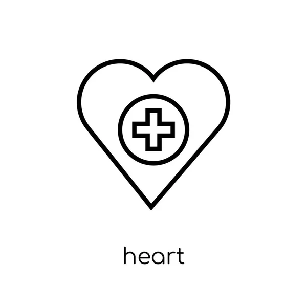 Heart Icon Trendy Modern Flat Linear Vector Heart Icon White — Stock Vector