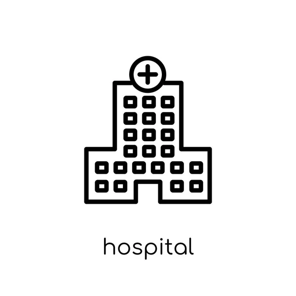 Icône Hôpital Tendance Moderne Plat Vecteur Linéaire Icône Hôpital Sur — Image vectorielle