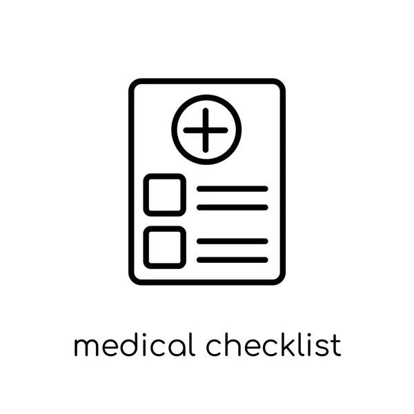 Icono Lista Verificación Médica Moderno Moderno Vector Lineal Plano Médico — Vector de stock