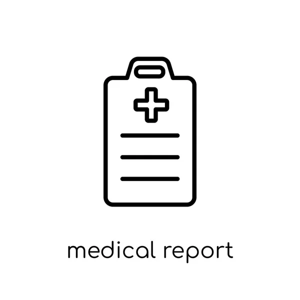 Ícone Relatório Médico Vetor Linear Plano Moderno Moda Ícone Relatório — Vetor de Stock