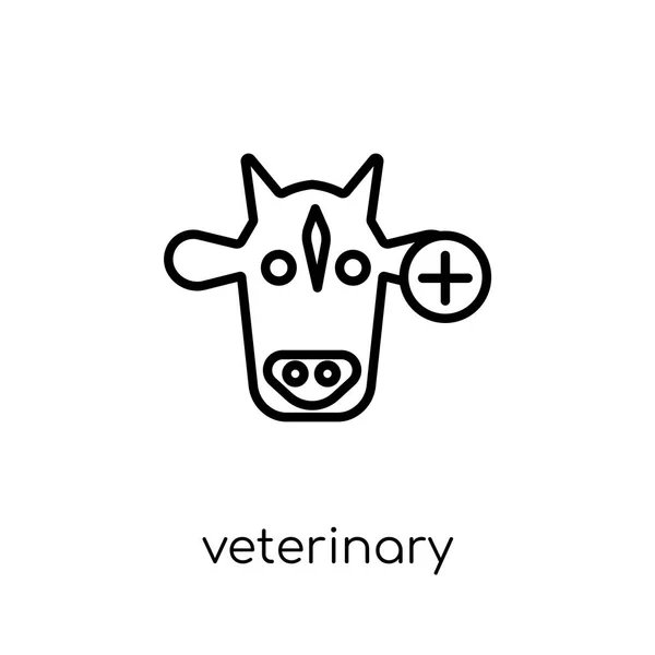 Veterinary Icon Trendy Modern Flat Linear Vector Veterinary Icon White — Stock Vector