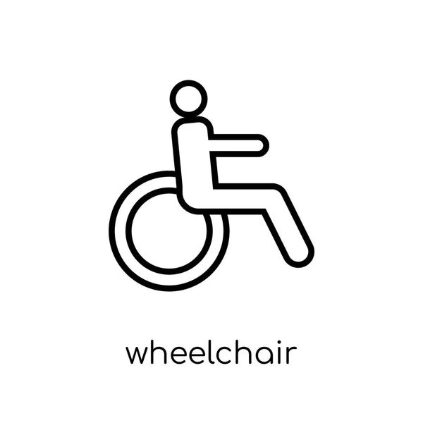 Wheelchair Icon Trendy Modern Flat Linear Vector Wheelchair Icon White — Stock Vector
