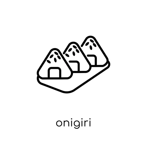 Icona Onigiri Trendy Moderno Piatto Lineare Vettore Onigiri Icona Sfondo — Vettoriale Stock