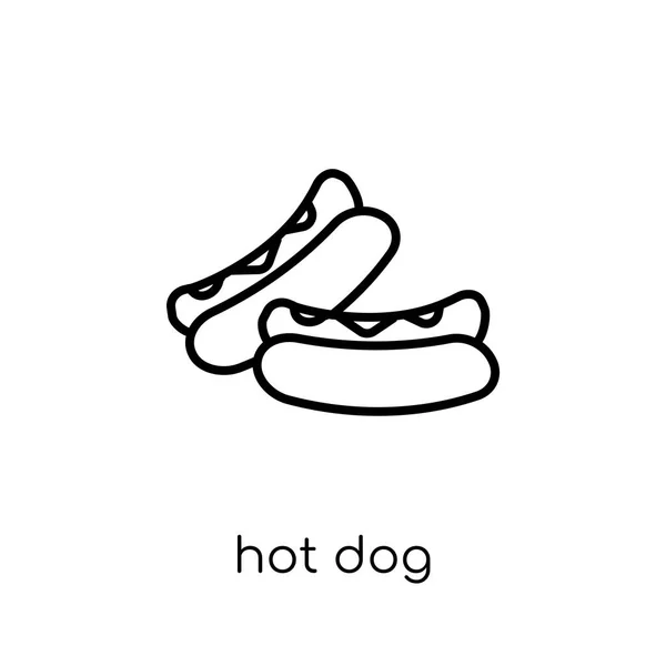 Hotdog Ikone Trendige Moderne Flache Lineare Vektorhotdog Ikone Auf Weißem — Stockvektor