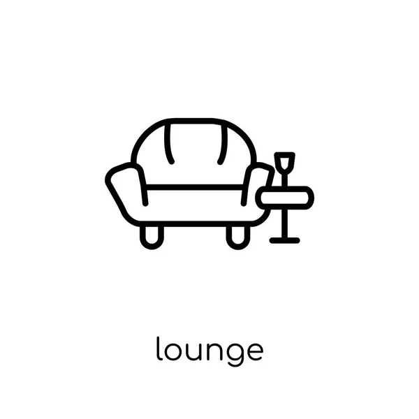 Lounge Icon Trendy Modern Flat Linear Vector Lounge Icon White — Stock Vector