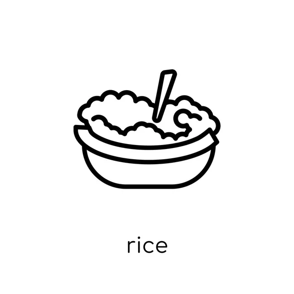 Rijst Pictogram Trendy Moderne Vlakke Lineaire Vector Rijst Icoon Een — Stockvector