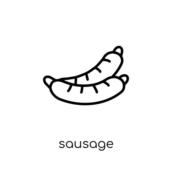 Icône Saucisse Tendance Moderne Plat Vecteur Linéaire Saucisse Icône Sur — Image vectorielle