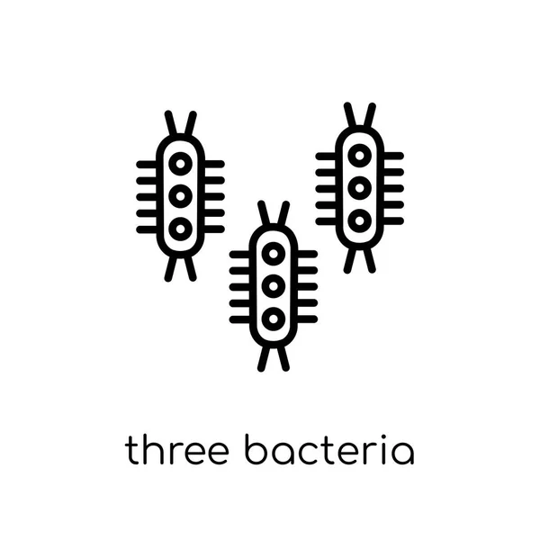 Three Bacteria Icon Trendy Modern Flat Linear Vector Three Bacteria — Stock Vector