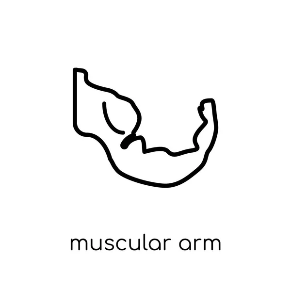 Icono Del Brazo Muscular Moderno Vector Lineal Plano Moderno Icono — Vector de stock