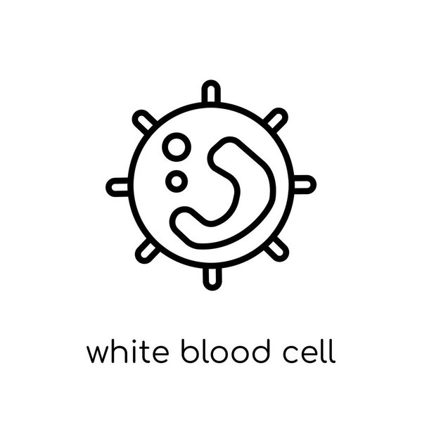 White blood cell icon. Trendy modern flat linear vector White blood cell icon on white background from thin line Human Body Parts collection, editable outline stroke vector illustration