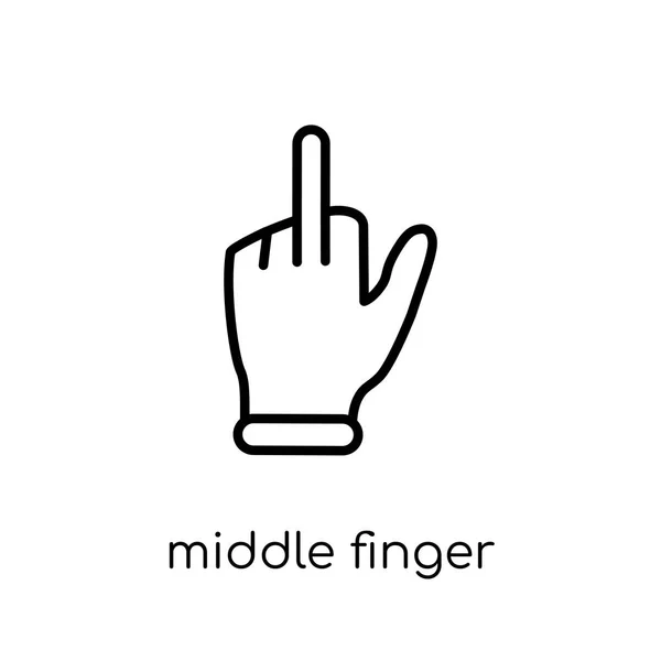 Middle Finger Icon Trendy Modern Flat Linear Vector Middle Finger Royalty Free Stock Vectors